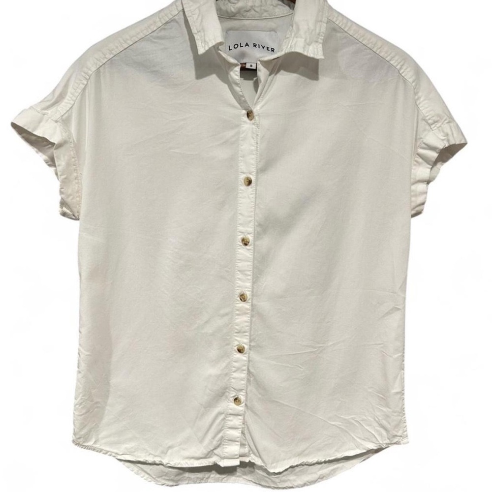 Lola River Miller Short Sleeve Top | White | Small